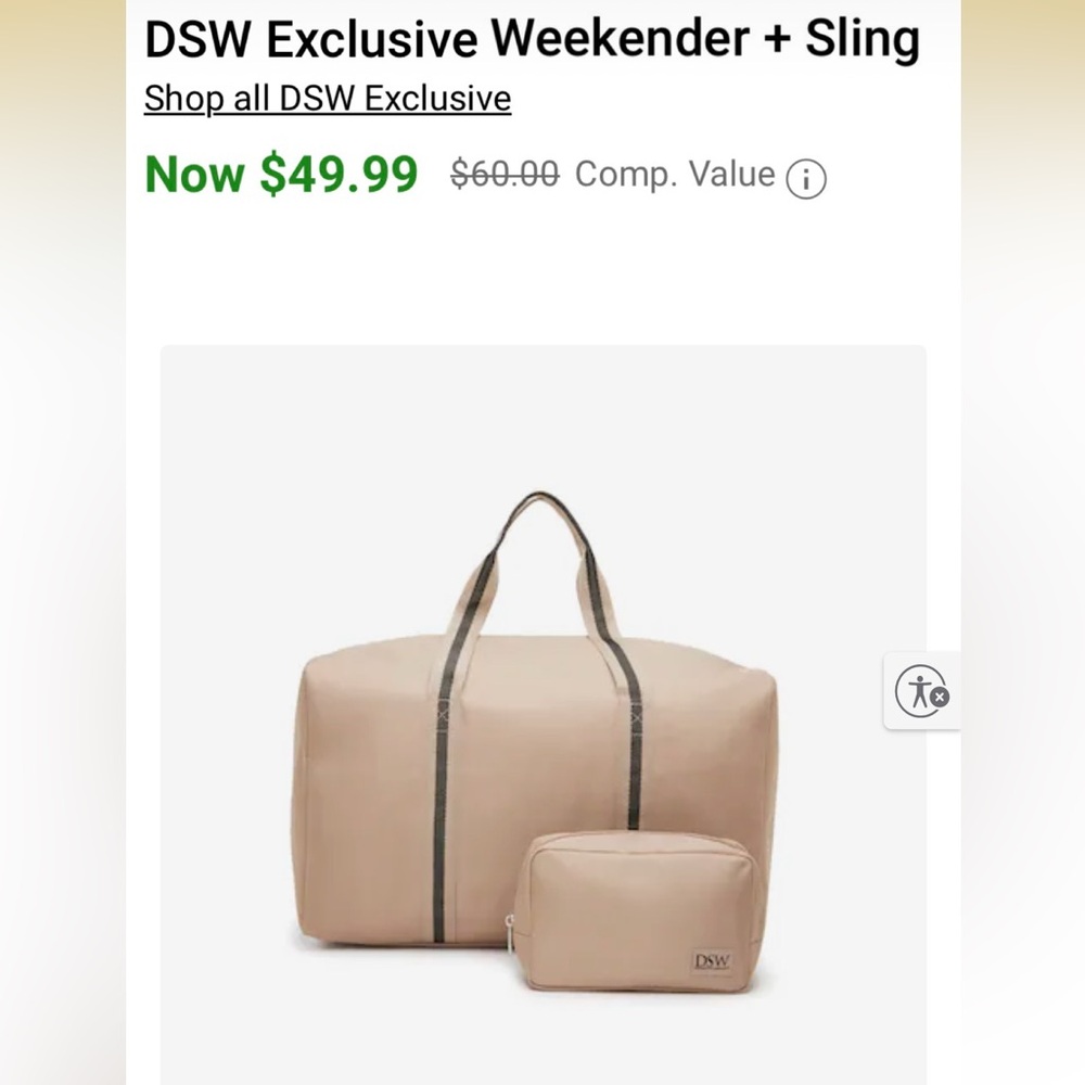 Exclusive DSW Weekender & Sling Bag in Color Taupe/Black